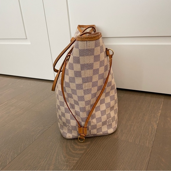 Louis Vuitton NEVERFULL MM Shoulder Bag, Damier Azur Print - Picture 10 of 16